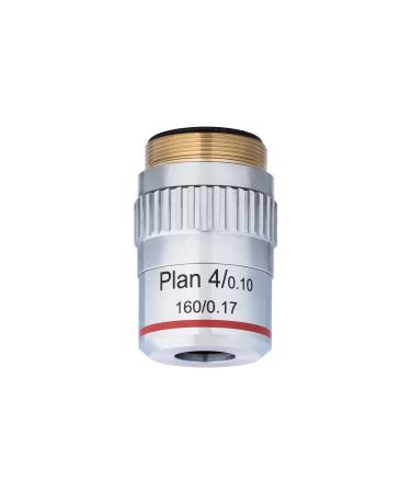 AmScope 4X Plan Achromatic Objective Lens with Knurled Ring - Buy Online on GoSupps.com