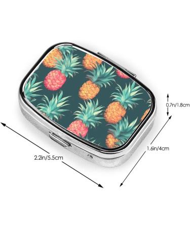 Summer Pineapple 2 Compartment Pill Case | Cute Travel Pill Organizer & Gift for Purse - Buy Online on GoSupps.com