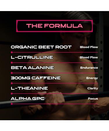 BLASTOFF Clean Pre-Workout Organic Beet Root 300mg Caffeine L-Citrulline Beta-Alanine | Light Watermelon Flavor | Plant-Based Non-GMO Sugar-Free No Artificial Sweeteners For Men & Women - Buy Online on GoSupps.com