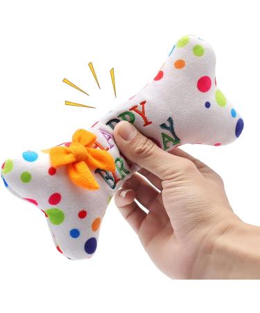 Minshuxi Dog Birthday Cake Toy - Plush Squeaky Bone & Interactive Pet Gift for Birthday Celebrations - Buy Online on GoSupps.com