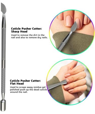 Cuticle Cutter Set (Silver with Pusher) - Buy Online on GoSupps.com
