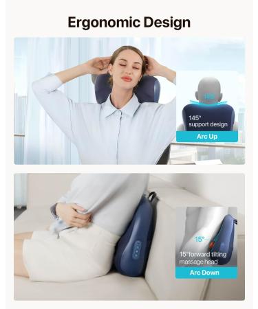 AllJOy Wireless Neck & Back Massage Device with Heat - Shiatsu 3D-Rotating Massage Pillows - Perfect Gift in Blue - Buy Online on GoSupps.com