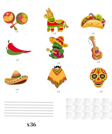 36pcs Mexican Feliz Cumplea os Cactus Happy Birthday Cupcake Toppers Dessert Muffin Food Picks Taco Mexican Cinco De Mayo Theme Fiesta Chilli Sombrero Cupcake Party Supplies - Buy Online on GoSupps.com
