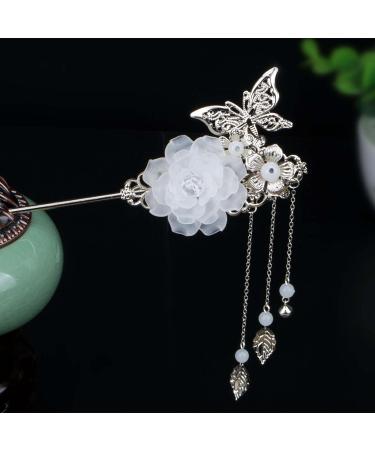 Shop Antique Chinese Hanfu Hair Accessories - White Fabric Headdress & Streamer Hairpins for Stunning Costumes - Buy Online on GoSupps.com