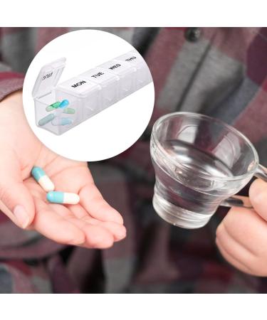 Pill Box Organiser 7 Day One Time a Day Pill Dispenser Storage Case for Medication Supplements Vitamins and Cod Liver Oil White - Buy Online on GoSupps.com