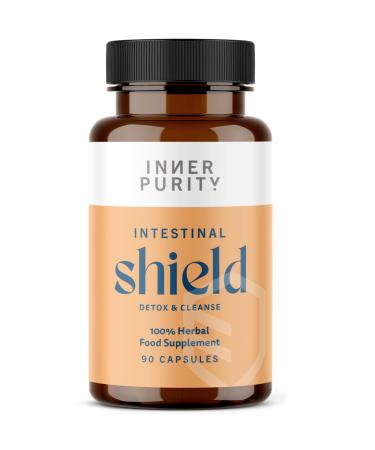 Intestinal Shield - Candida & Antimicrobial Cleanse Natural Colon Detox Support with Wormwood Black Walnut Cloves Grapefruit Seed Extract & More 100% Herbal 90 Capsules