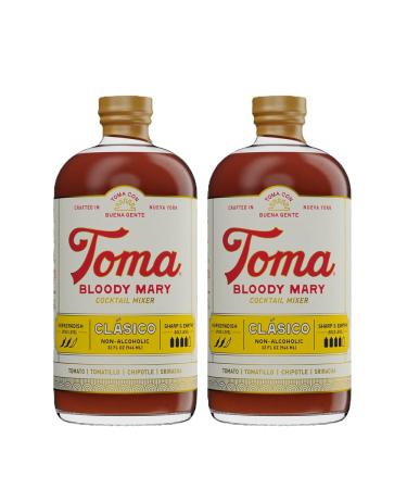 Bloody Mary Mix Horseradish, Gluten Free, Vegan, Low Carb, Keto Friendly, Low Sodium, Premium Cocktail Mixer, 32oz Bottle, Pack of 2 - Toma