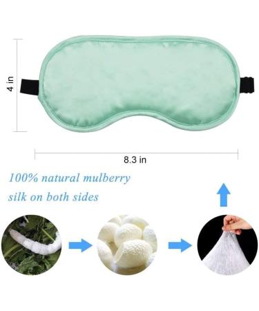 Mulberry Silk Sleep Mask - Adjustable Straps, Ultra-Soft, Mint Green - Buy Online on GoSupps.com