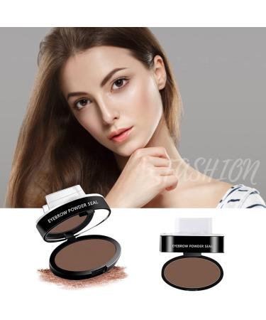 Herbesty Waterproof Eyebrow Powder Stamp Kit - Long-Lasting Easy Application Dark Brown - Reusable Cosmetic Set for Natural Eyebrow Shapes | International Shipping Available - Buy Online on GoSupps.com