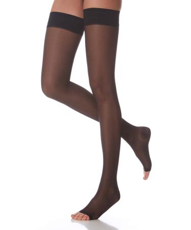Scudotex Long Tights Self-Adhesive 70 Denier Open Toe Black Size 4 - 1 Piece