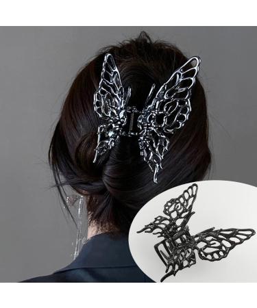 Metal Liquid Butterfly Hair Clip - Large Claw Clip for Thick Hair | Vintage Geometric Barrette for Women and Girls - Buy Online on GoSupps.com