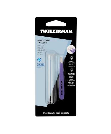 TWEEZERMAN Mini Tweezers for Eyebrow Plucking - Hand-Filed Beveled Tip Lavender Purple - 1 Piece - International Shipping Available - Buy Online on GoSupps.com