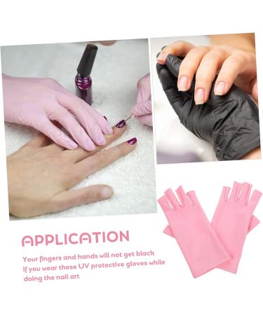 Ipetboom 1 Pair Nail Gloves Nail Lamp Light Nail Gel Moisturizing Gloves Nail Art Salon Gloves Nail Art Gloves Uv Protection Gloves for Nail Uv Gloves for Manicure Nail Art Accessory Pink - Buy Online on GoSupps.com