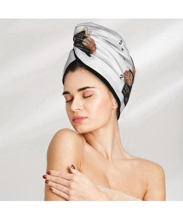 Hair Towel Wrap - Quick Drying Towel Turban with Button | Cat Mugshot Design | Perfect for Easy Hair Drying - Buy Online on GoSupps.com