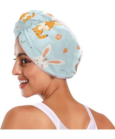Buy Cute Cartoon Animal Hair Towels 2 Pack Super Absorbent Quick Dry Hair Turbans for Women & Girls - Buy Online on GoSupps.com