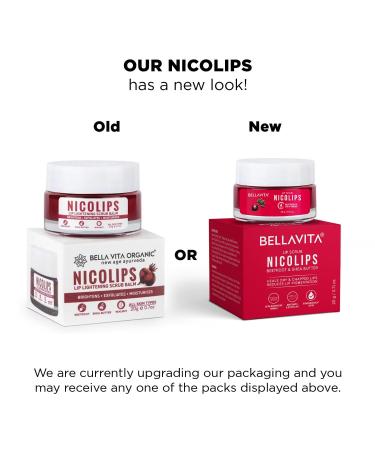 Bella Vita Organic NicoLips Lip Scrub & NicoBalm Combo - Best Treatment for Dry Chapped & Dark Lips (20g & 5g) - International Shipping Available - Buy Online on GoSupps.com