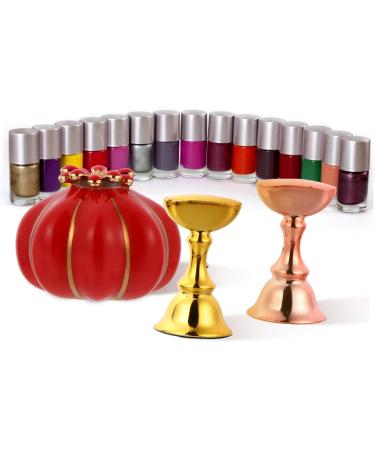 FRCOLOR Pumpkin Slices Magnetic Base Nail Practice Base Magnetic Mount Manicure Practice Base Nail Art Tip Holder Nail Training Holder Magnetic Nail Stand Nail Supplies Ceramics 5.5X4cm Red - Buy Online on GoSupps.com
