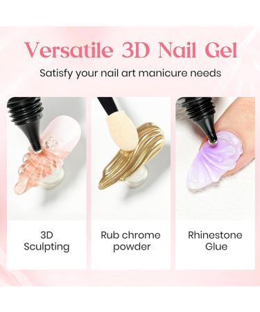  GZMAYUEN Solid Clear Nail Builder Gel 15g 10g 3D Sculpture Gel 2pcs Nail Powder Mirror Effect Metallic Gold Silver Chrome for Manicure Salon DIY - Buy Online on GoSupps.com