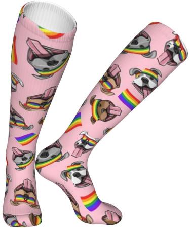Pride Pit Bulls LGBTQ Compression Socks for Men & Women - 15-20 mmHg Circulation Support for Running & Cycling - Buy Online on GoSupps.com