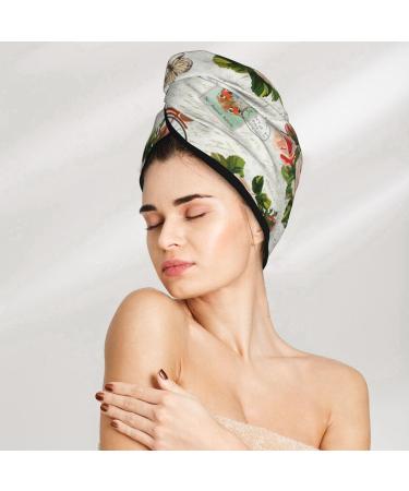 Hair Towel Wrap - Quick-Dry Turban for Effortless Hair Drying | Vintage Bike Flower Design - Buy Online on GoSupps.com