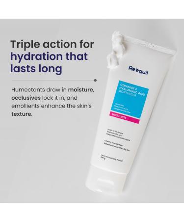 Re.equil Ceramide & Hyaluronic Acid Moisturiser - Hydrating Barrier Repair Cream for Normal to Dry Skin | 100g | International Shipping Available - Buy Online on GoSupps.com