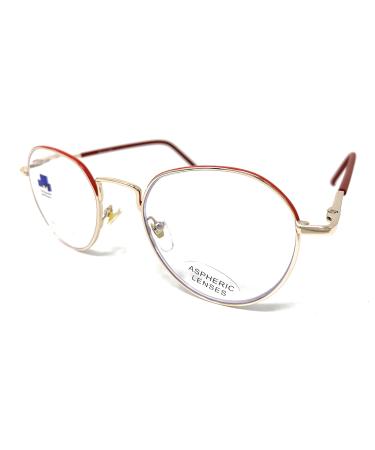 Blue light filter reading glasses anti blue light. Computer glasses reading glasses for men women Venice METAL POTE Modern Vintage - Red +1.50