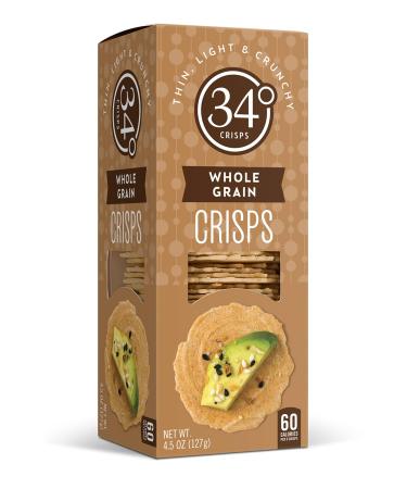 34 Degrees Crisps | Whole Grain Crisps | Thin Light & Crunchy Crisps Single Pack (4.5oz)