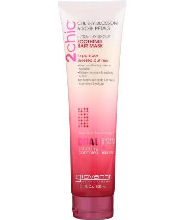Giovanni 2chic Ultra-Luxurious Soothing Hair Mask Cherry Blossom + Rose Petals 5.1 fl oz (150 ml)