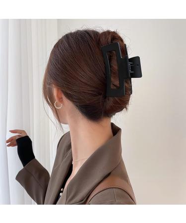 Large Rectangle Claw Hair Clips Set for Women - Matte Neutral Preppy Hair Accessories for Thick & Thin Hair - Strong Hold Nonslip Design (Multicolor-07, 8 Pcs) - Buy Online on GoSupps.com