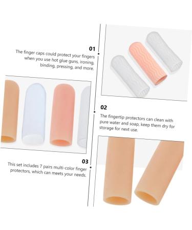 FRCOLOR 7 Pairs Finger Cots - Rubber Silicone Thumb Covers for Gaming Bath Kids & Guitar | Child Finger Protector & Adhesive Support - Buy Online on GoSupps.com