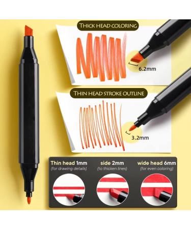 Double Tipped Art Marker Set - 48 Black Alcohol-based Ink Colors for Sketching, Coloring, and Drawing by Artist Adults - Buy Online on GoSupps.com