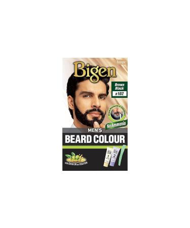 Bigen Men's Beard Colour | No Ammonia Formula with Aloe Extract & Olive Oil - 102 Brown Black Brown Black 1 Count (Pack of 1)