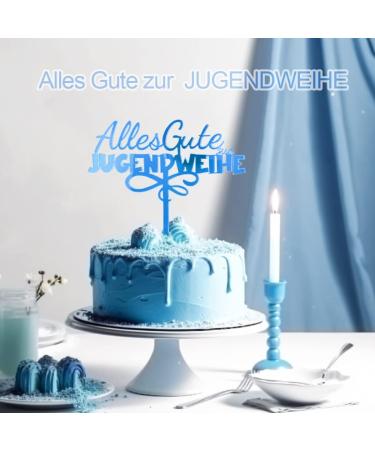 Shop Youth Consecration Cake Topper - Blue Acrylic Decoration for Boys & Girls Birthday Cakes - Buy Online on GoSupps.com