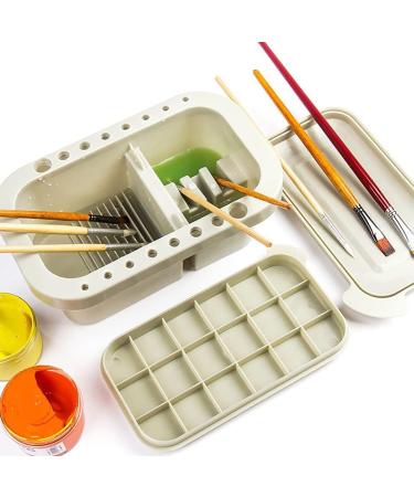 Simplify Aesthetic Paint Palette with 10 Brushes - Acrylic and Watercolor Brush Cleaner, Holder, and Organizer for Water-Based Paints - Buy Online on GoSupps.com