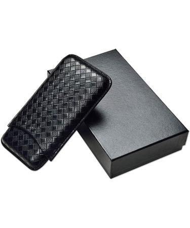 Portable Cigar Case Travel 3 Tube Humidor Classy Crocodile Pattern Leather Travel Cigar Case Cigar Storage Box Holds up to 3 Cigars Black - Buy Online on GoSupps.com