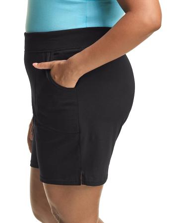 Just My Size by Hanes Women's Cotton Jersey Shorts 7 Inseam - JMS 2X Black - Buy Online on GoSupps.com