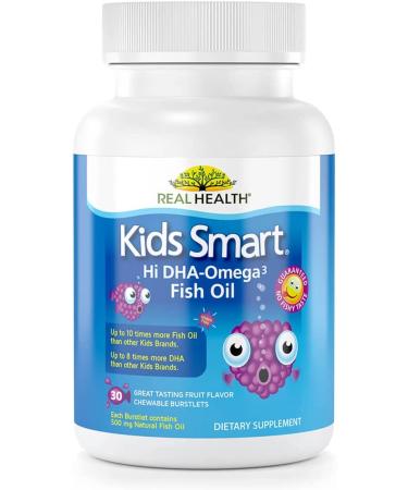 Bioglan Kids Smart Hi DHA-Omega 3 Fish Oil Great Tasting Berry Flavor 30 Chewable Burstlets - Buy Online on GoSupps.com