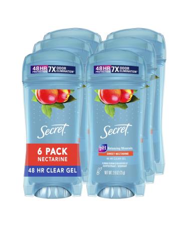 Secret Clear Gel Antiperspirant and Deodorant, Nectarine Scent, 2.6 Oz, Pack Of 6 Nectarine Pack of 6