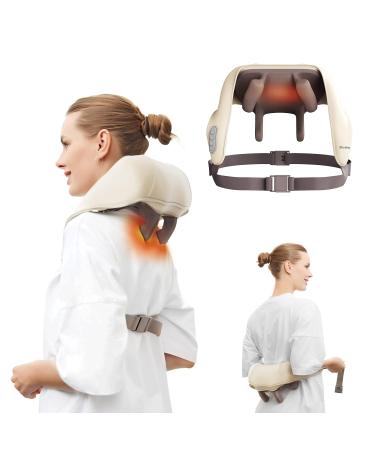 Neck Massager for Pain Relief Deep Tissue 5d Kneading Massage Pillow for Neck Back Shoulder With Heat Gifts for Women Mom Dad (Beige) Beige Beige