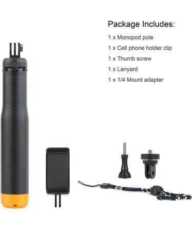 SOONSUN 4-in-1 Floating Selfie Stick for GoPro & DJI OSMO - Waterproof and Versatile Yellow Pole - Buy Online on GoSupps.com