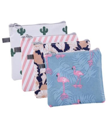 Gleavi travel accessories 4 pieces of napkin carpets Organizer bags for travel cosmetics organizer lipstick holder pads bag periodic organizer menstrual pad bags colored 01 13x13x2cm