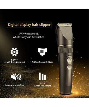 IPX7 Waterproof Hair Clippers for Men | Rechargeable Hair Cutting Kit with Length Adjustment & LED Display - Buy Online on GoSupps.com