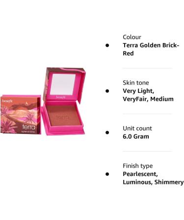 Benefit Blush Terra Golden Brick-Red 6g (0.21 oz) - Pack of 1 - Buy Online on GoSupps.com