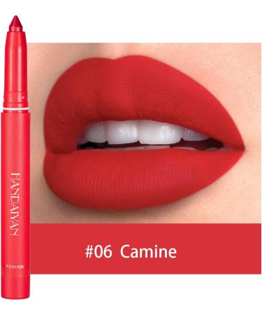  Beliky Girl Matte Lightweight Pencil Lipstick with Built-in Pencil Sharpener Rotary Cut Dual Use Waterproof No Drying No Fade Lipstick Lip Pencil Set(#6) - Buy Online on GoSupps.com