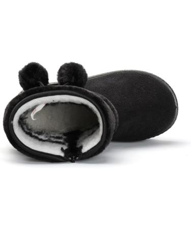 Yeeteepot Baby Girls' Winter Snow Boots - Warm Lined Anti-Slip Booties for Toddlers | Black, Size 11.5 UK Child - Buy Online on GoSupps.com