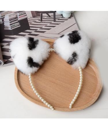 amangul Womens Animal for Ears Hair Hoop Pearl Headband Kitten Ears Hairband Halloween Party Hair Hoops Anime Cosplay Fancy(1) - Buy Online on GoSupps.com