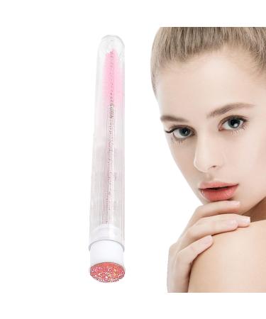 Mascara Brushes | Lash Spoolies - Mascara Applicator Stylish Rhinestone Eyelash Mascara Brushes with Tube for Eye Lashes Extension Eyebrow and Makeup Rowces Light Pink