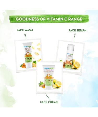 Mamaearth Vitamin C Daily Glow Face Serum - Youthful Radiant Skin with Turmeric | Lightweight Hydration for All Skin Types | 1.01 Fl Oz (30ml - Buy Online on GoSupps.com
