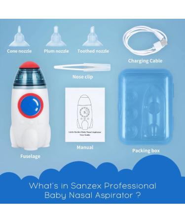 Electric Baby Nasal Aspirator - Rechargeable Snot Remover with 3 Suction Levels - Baby Mucus Cleaner with Music and Light Function White - Buy Online on GoSupps.com