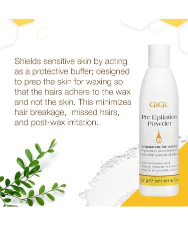 Gigi Pre Epilation Dusting Powder 4.5oz - Prepare Skin for Waxing | Excess Oil Absorption | Gentle Formula - Buy Online on GoSupps.com